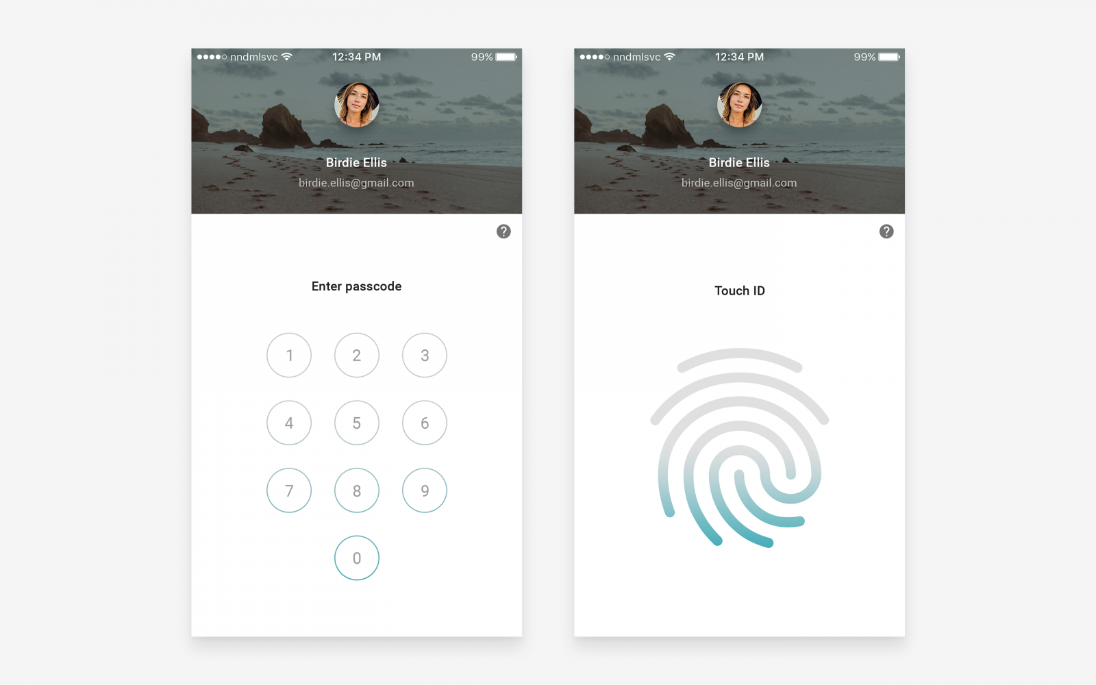 Passcode and Touch ID screens. Passcode and Touch ID screens.