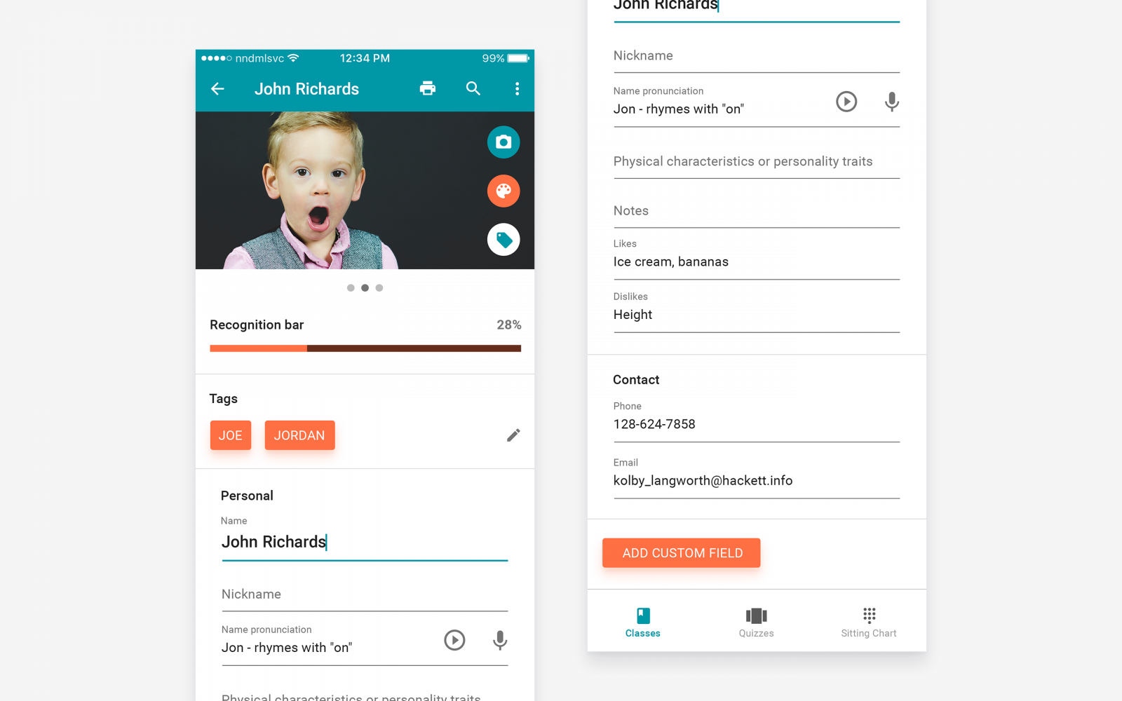 Student profile. Student profile.