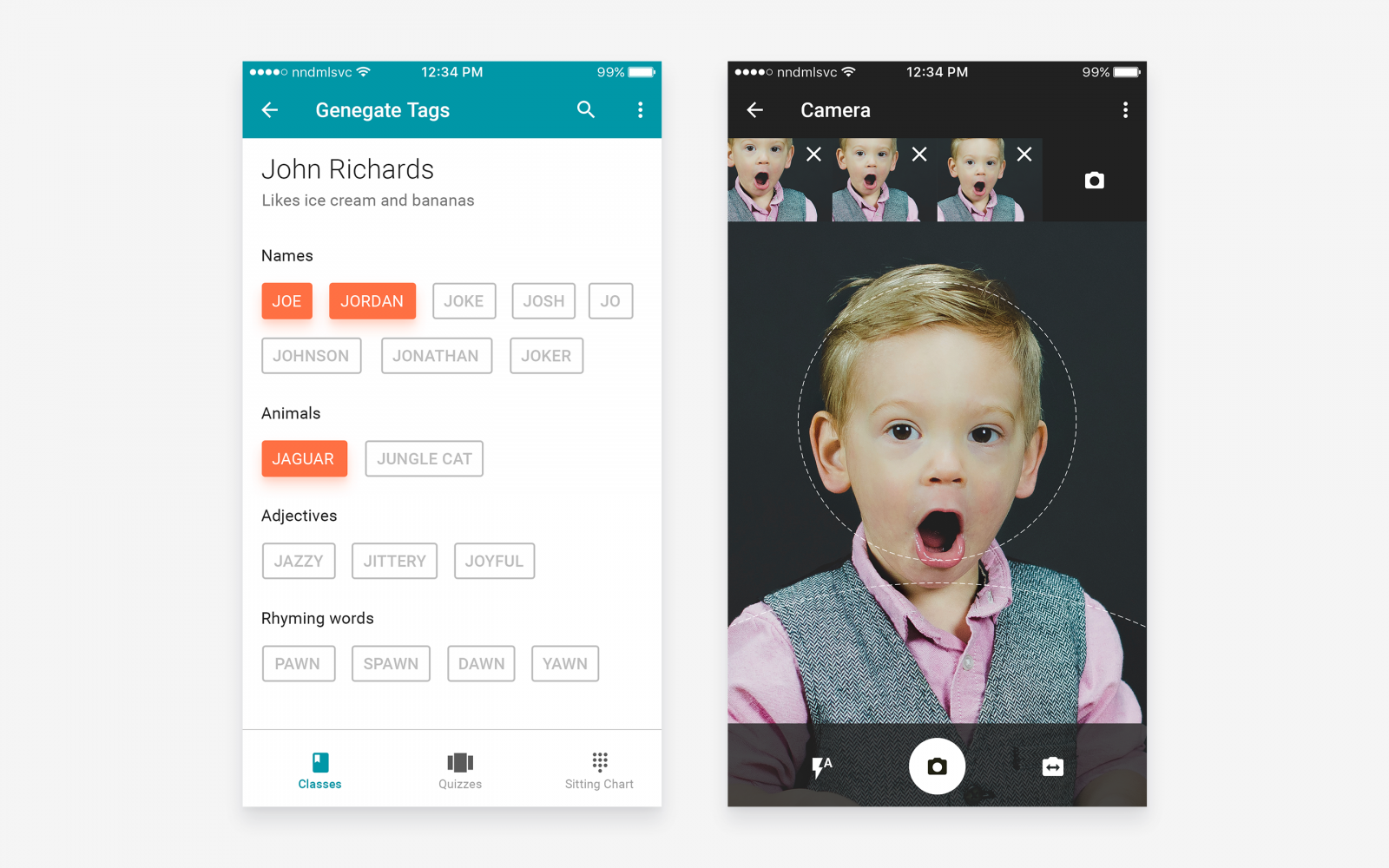 Tags generator on the left and camera screen on the right. Tags generator on the left and camera screen on the right.