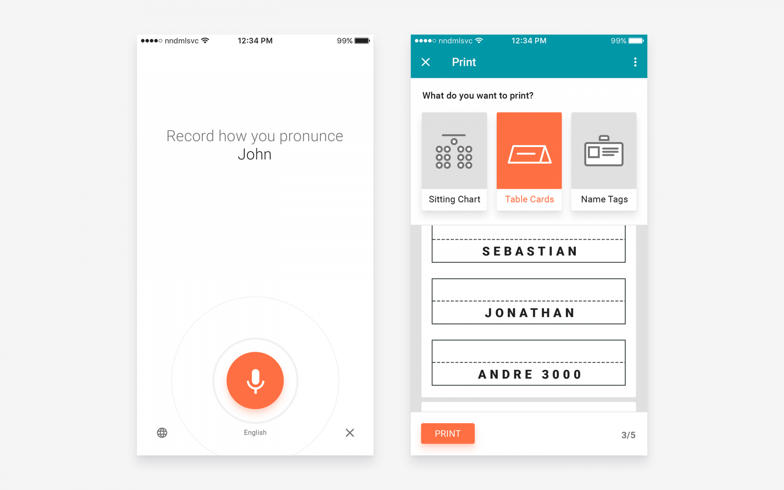 Left: record screen. Right: the print screen. Left: record screen. Right: the print screen.