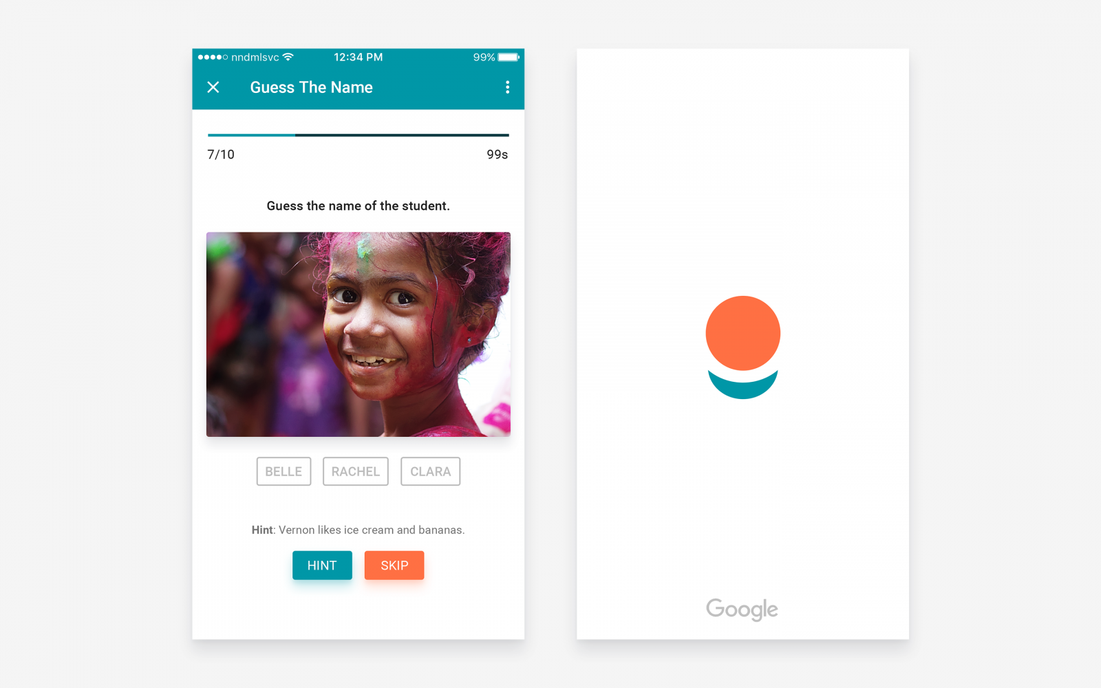 Guess the Name screen. Guess the Name screen.