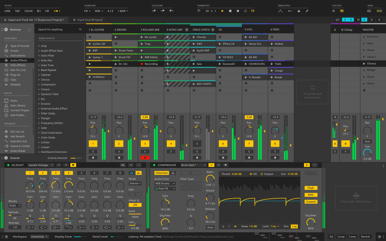 DAW user interface design Ableton Live redesign