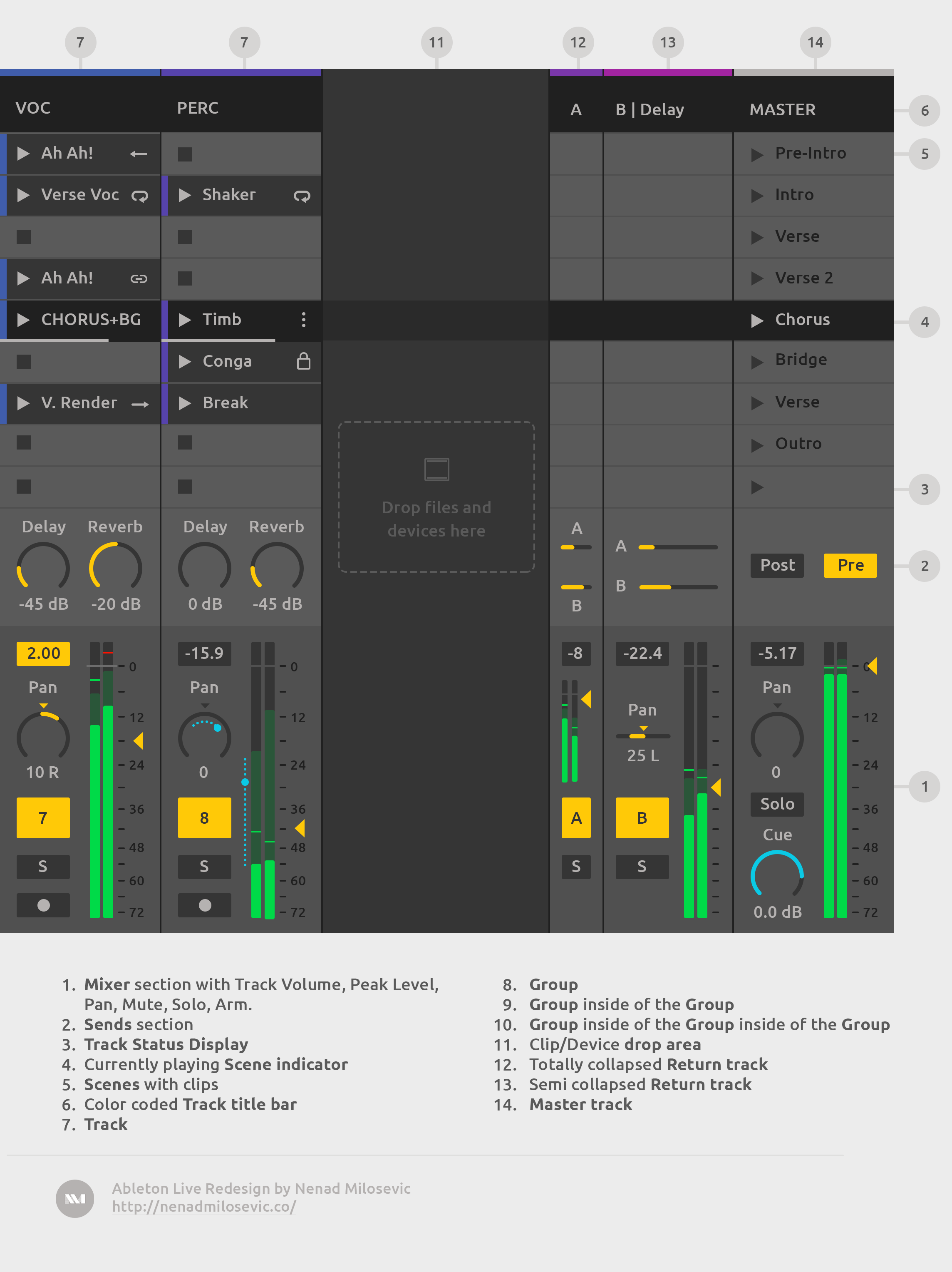 Session View with Clips and Mixer. Session View with Clips and Mixer.