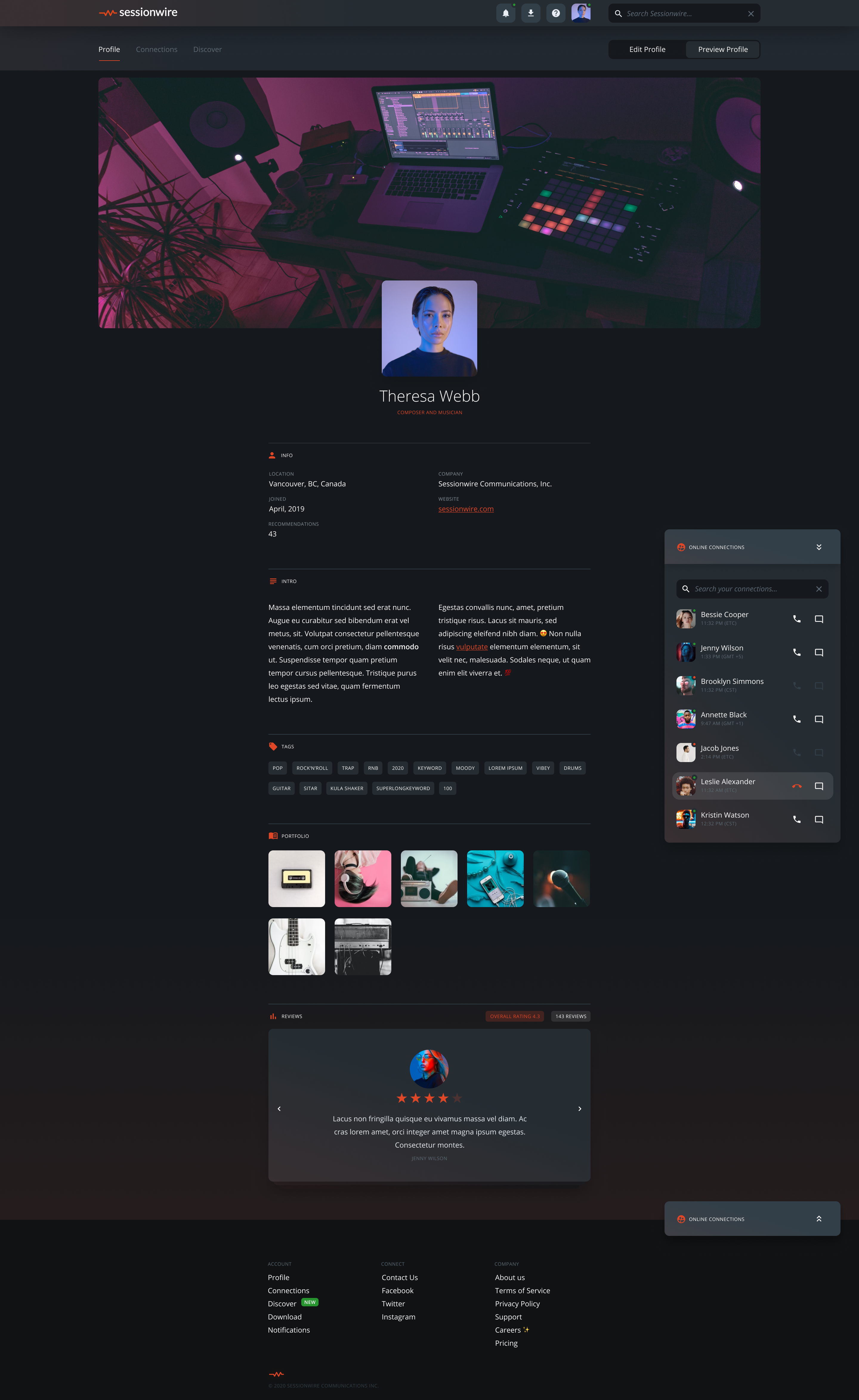 UI design Sessionwire Web design UI