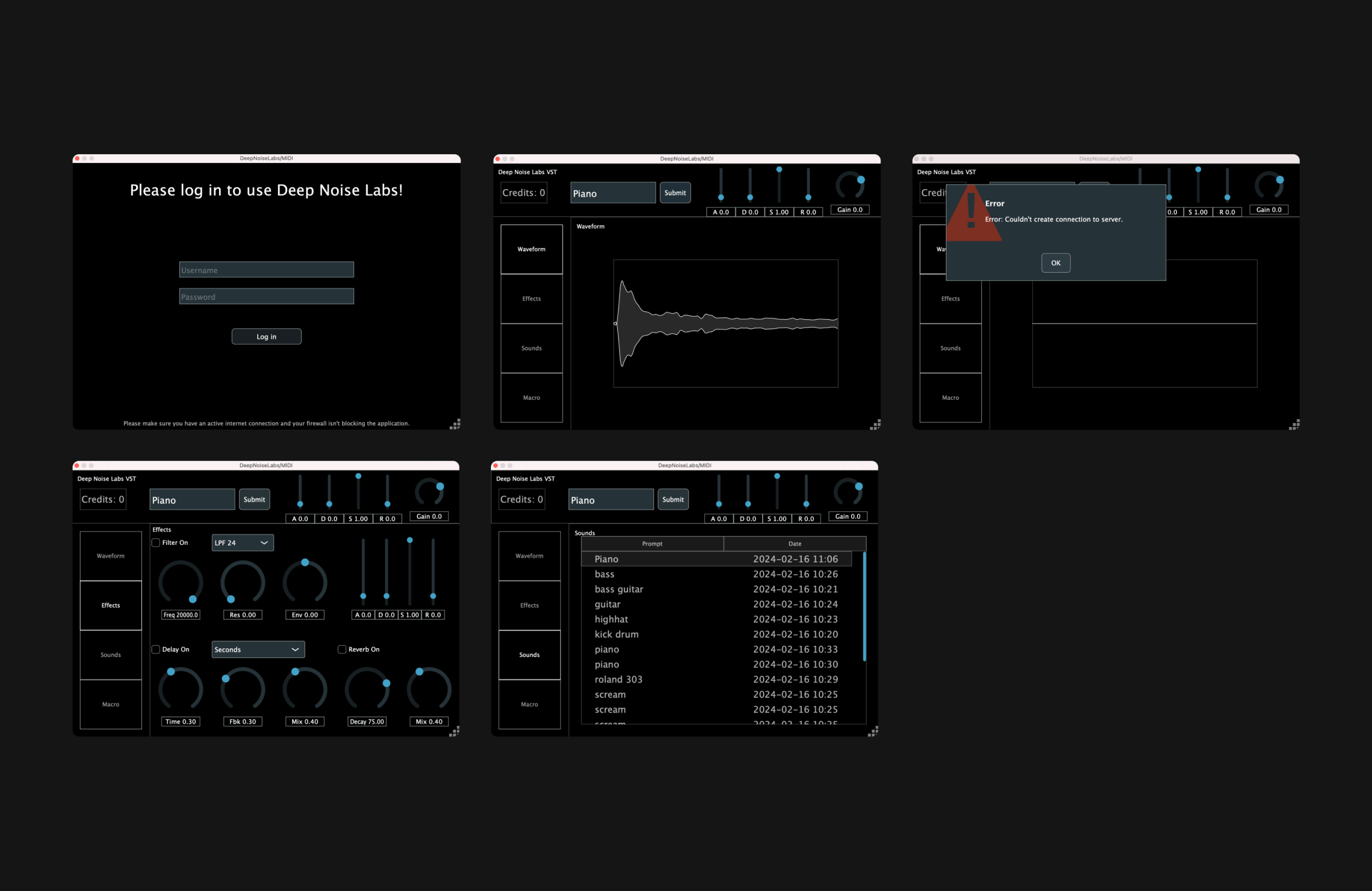 The initial state of the plugin